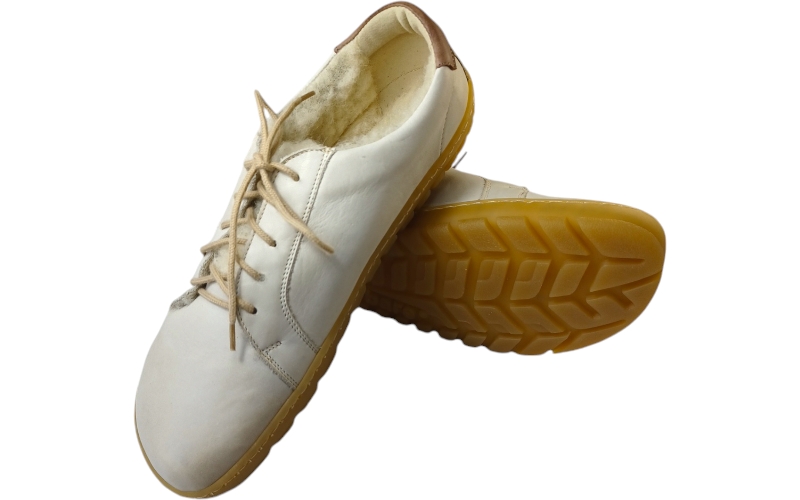 Kožené hřejivé barefoot tenisky ESTER/Z/N krémová