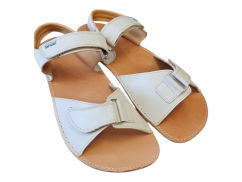 Kožené dámské barefoot sandály TEMIS krémová