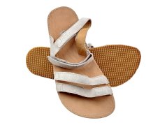 Kožené dámské barefoot  sandály SANTORINI krémová lesk