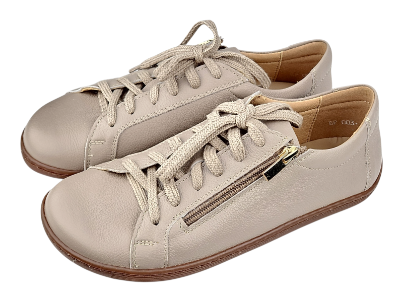 Kožené dámské barefoot boty/tenisky OLA sv.hnědá