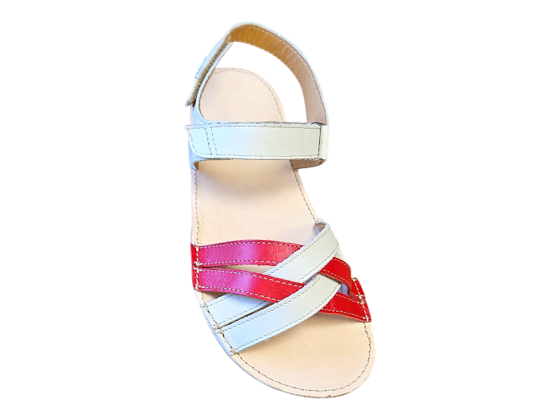 Dámské páskované barefoot sandály NEVADA krémová