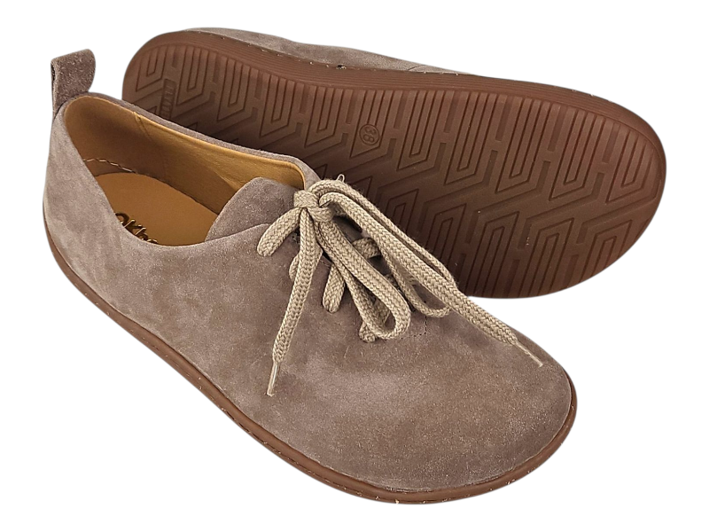 Dámské barefoot boty z přírodní velurové kůže FERN hnědá