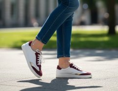 Dámské  kožené barefoot tenisky ZARRA burgundy