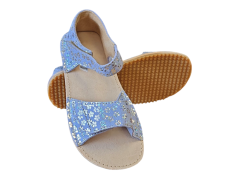 Dívčí kožené barefoot sandály MIRRISA lila