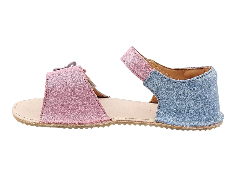 Dívčí kožené barefoot sandály MIRRISA s motýlkem