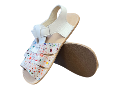 Dívčí kožené barefoot sandálky Miami/I bílá