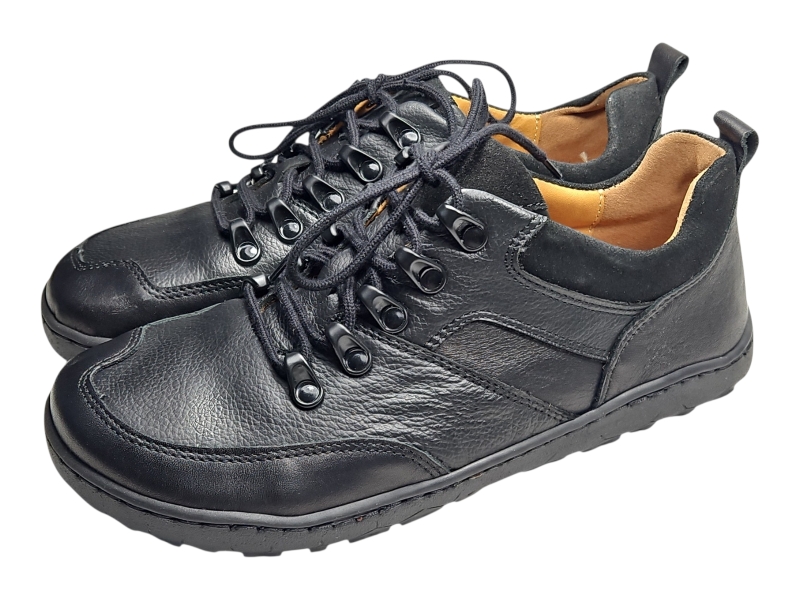 Celokožené dámské barefoot boty pohorkového typu  MAIN– černé