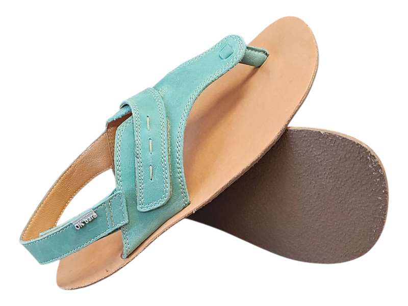 Barefoot dámské kožené žabky FIN/I/X sandály zelená