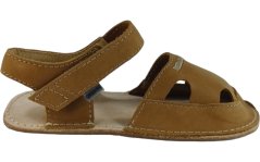 hnědé bare sandálky s volnou patou