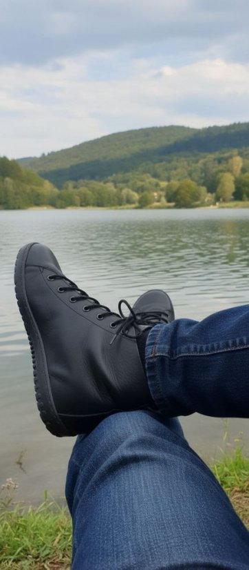 Pánské barefoot boty JASPER  černá s filcovou podšívkou