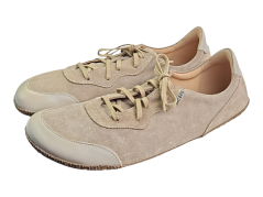 Kožené dámské barefoot tenisky MINI – hnědý velur