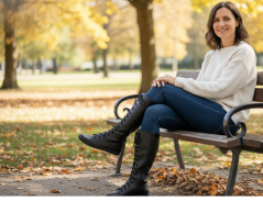 Dámské vysoké barefoot kozačky HOY černá, podšívky kožené