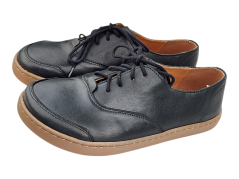 Dámská kožená šněrovací barefoot obuv MONETA černá