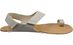 krémové barefoot sandály