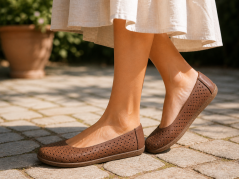 Dámské minimalistické barefoot baleríny RARA hnědá