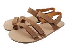 Kožené dámské barefoot  sandály SANTORINI hnědá