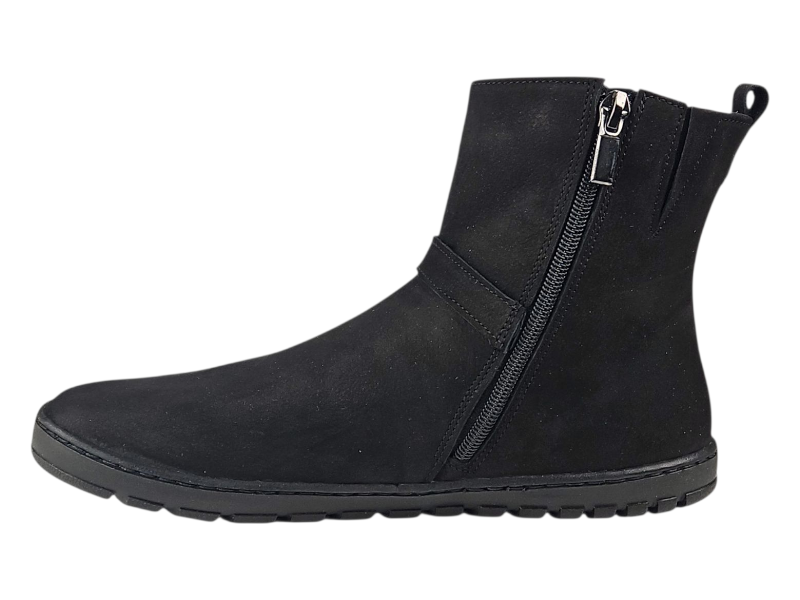 Dámské elegantní barefoot kotníčkové zimní  boty TENE černá, hřejivá podšívka