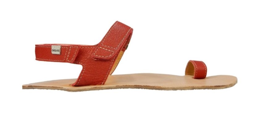 kožené červené barefoot boty na léto