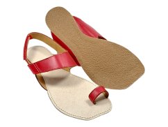 Kožené dámské  barefoot sandály na palec DIONE – červené
