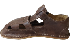 Dětské kožené barefoot sandálky ITHAKA hnědá