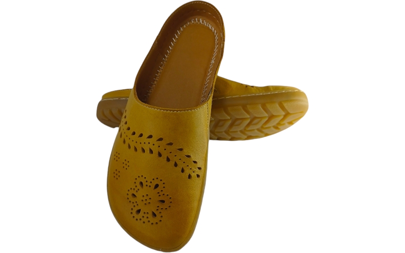 Kožené dámské barefoot nazouváky AMY žlutá
