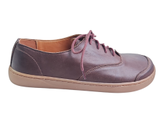 Dámská kožená šněrovací barefoot obuv MONETA tmavě hnědá