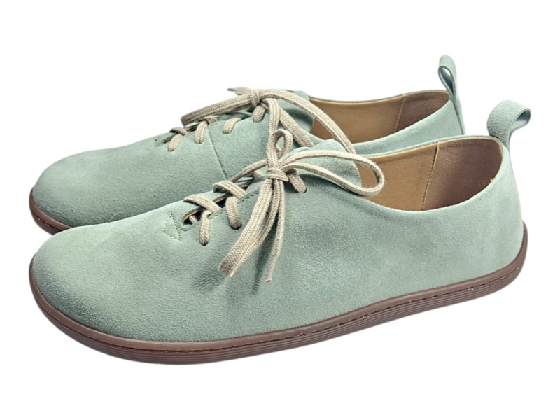 Dámské barefoot boty z přírodní velurové kůže FERN zelená