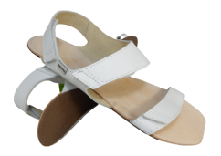 bílé kožené barefoot sandále