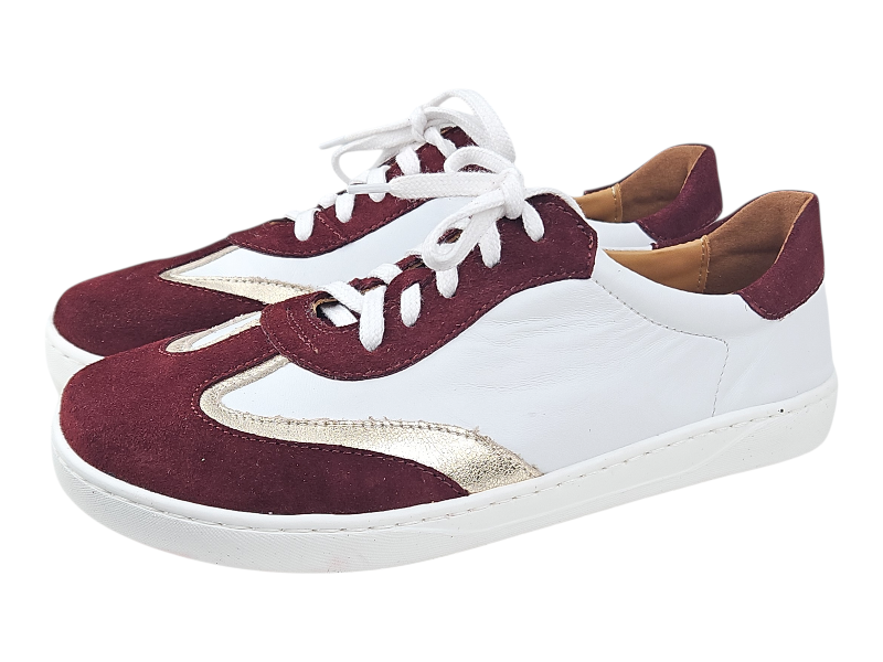 Dámské  kožené barefoot tenisky ZARRA burgundy