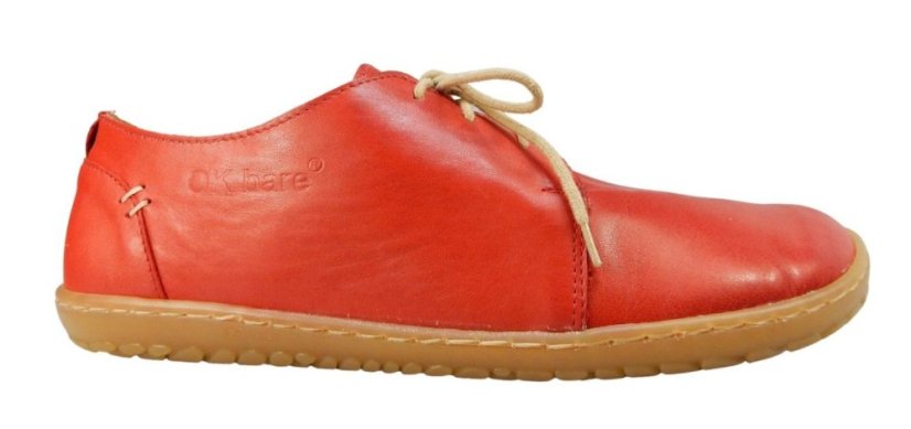 Dámská barefoot kožená obuv CARMEN jasně červená