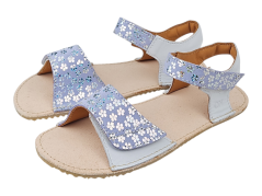 Dívčí kožené barefoot sandály MIRRISA/I bílá + lila