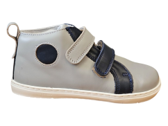 Dětská kotníková barefoot obuv na suchý zip LIME šedá