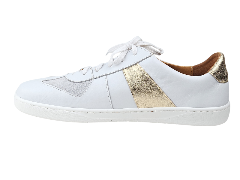 Kožené barefoot dámské sneakers PUMMAI bílo- zlaté