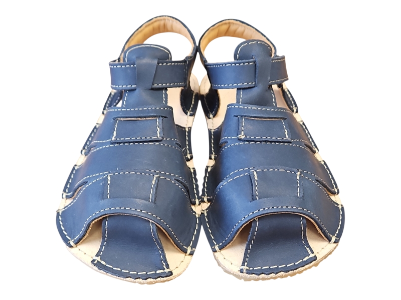 Dětské kožené barefoot sandálky Palm/I modrá