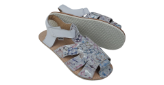 Dětské kožené barefoot sandálky Palm/I bílá+vzor