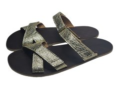 Kožené dámské zlaté barefoot nazouváky KOR - zlatá