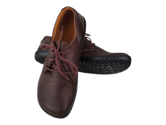 Dámská kožená šněrovací barefoot obuv LIBERTY tm.hnědá