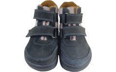 Dětské zateplené kotníkové barefoot boty PEAR antracit s filcovou podšívkou