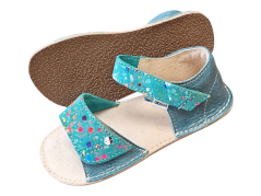 Dětské kožené barefoot sandály MIRRISA zelená