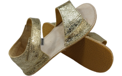 Dívčí kožené barefoot sandály MIRRISA zlatá