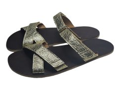 Kožené dámské  zlaté barefoot nazouváky KOR - zlatá