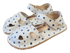 Dětské kožené plné barefoot sandály SACHA krémová