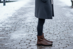 Dámské zimní kotníčkové boty na zip COOL hnědá, s hřejivou podšívkouN hnědá