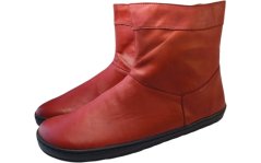 Dámské celokožené  kotníčkové boty na zip COOL červená