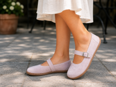 Dámské barefoot baleríny z velurové kůže OHIO pink