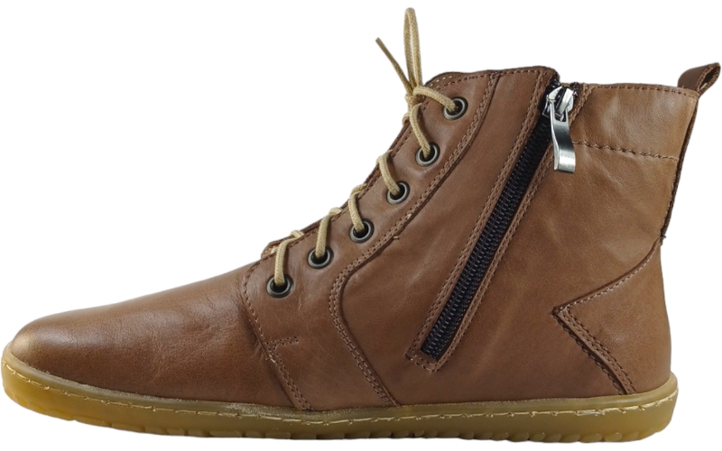 celokožená barefoot obuv na zip