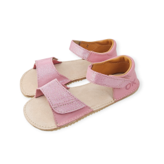 Dívčí kožené barefoot sandály MIRRISA růžová + vyztužená pata