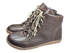 Pánské kožené barefoot kotníčkové boty s filcovou podšívkou SAALE - hnědá