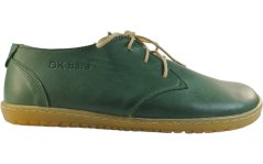 Dámská kožená šněrovací barefoot obuv LIBERTY zelená