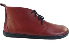 Dámské kotníčkové barefoot boty na šněrování ELIS červená